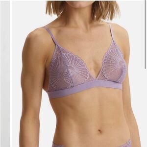 COMMANDO Butter + Lace Bralette, Size: XL Color: Wisteria